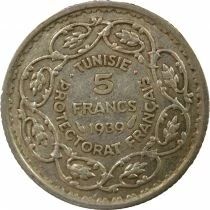 Tunisia French Protectorate, Ahmad II - 5 Silver Francs - 1939 Paris