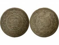 Tunisia French Protectorate, Ali III - 50 Silver Centimes - 1891 A Paris