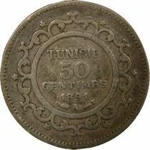 Tunisia French Protectorate, Ali III - 50 Silver Centimes - 1891 A Paris