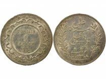Tunisia French Protectorate, Ali III - Silver Franc - 1891 A Paris
