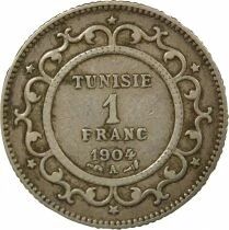 Tunisia French Protectorate, Muhammad IV - Silver Franc - 1904 A Paris