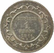 Tunisia French Protectorate, Muhammad V - Silver Franc - 1911 A Paris