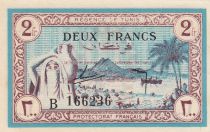 Tunisie 2 Francs - Régence de Tunis - 15.07.1943 - Série B