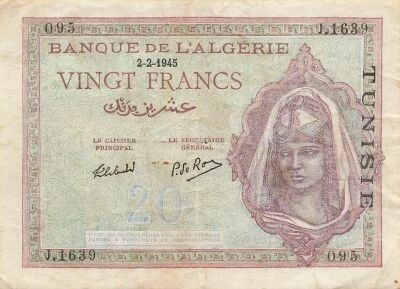 Tunisie 20 Francs - 02-02-1945 - P.18