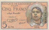 Tunisie 5 Francs - 08-02-1844 - P.15