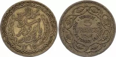 Tunisie 5 Francs Protectorat Fran�ais - 1365 (1946)