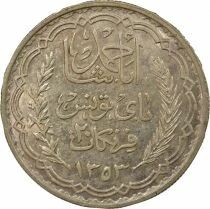 Tunisie Ahmad II - 20 Francs Argent - 1353 AH Paris