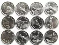 Turchia 1 Kurus - Set of 12 coins - Birds of Anatolia - 2020