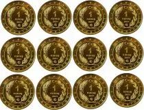 Turchia 1 Kurus - Set of 12 coins - Birds of Anatolia - 2021