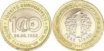 Turchia 1 Lira - 100th anniversary of the Great Offensive - Bimetal - 2022