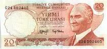 Turchia 10 Lira, Pdt Ataturk - Mausoleum  - 1974 - P. 187 a