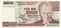 Turchia 100000 Turk Lirasi - Pdt Ataturk - ND (1991) - Serial F - P.206