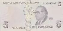 Turchia 5 Yeni Turk Lirasi - Pdt Ataturk - Cahit Arf - 2022 - Serial F