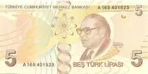 Turchia 5 Yeni Turk Lirasi Turk Lirasi, Pdt Ataturk - Aydin Sayili