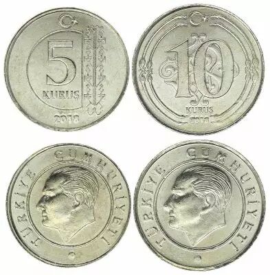Turchia Set of 2 coins : 5 and 10 Kurush Ataturk - 2018 - UNC