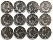 T&uuml;rkei 1 Kurus - Set of 12 coins - Birds of Anatolia - 2020