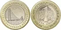 T&uuml;rkei 1 Lira - Dardanelles Bridge - 2022 - Bim&eacute;tal