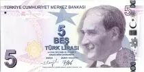 T�rkei 5 Yeni Turk Lirasi - Pdt Ataturk - Aydin Sayili - 2009 (2020-2021) - P.NEW