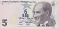 T�rkei 5 Yeni Turk Lirasi - Pdt Ataturk - Cahit Arf - 2022 - Serial F