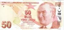 T�rkei 50 Yeni Turk Lirasi - Pdt Ataturk - Fatma Aliye - 2009 (2017) - UNC - P.225c