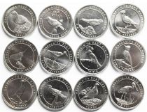 Turkey 1 Kurus - Set of 12 coins - Birds of Anatolia - 2020