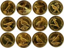 Turkey 1 Kurus - Set of 12 coins - Birds of Anatolia - 2021