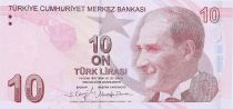 Turkey 10 Yeni Turk Lirasi - Pdt Ataturk - Cahit Arf - 2009 (2022) - Serial F