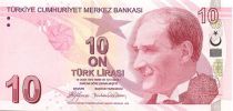 Turkey 10 Yeni Turk Lirasi Turk Lirasi, Pdt Ataturk - Cahit Arf