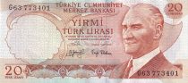 Turkey 20 Turk Lirasi - Pdt Ataturk - ND (1974) - Serial G - P.187
