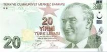 Turkey 20 Yeni Turk Lirasi - Pdt Ataturk - Mimar Kemaleddin - 2009 (2020-2021) - P.NEW