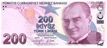 Turkey 200 Lira - Pdt Ataturk - Yunus Emre - 2009 (2023) - Prefix F