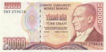 Turkey 20000 Turk Lirasi - Mustafa Kemal Atat&uuml;rk - 1995 - Series G