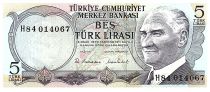 Turkey 5 Lirasi Pdt Ataturk - Waterfall - 1976 - Serial H