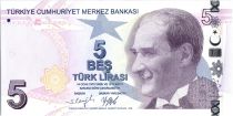 Turkey 5 Yeni Turk Lirasi - Pdt Ataturk - Aydin Sayili - 2009 (2020-2021) - P.NEW