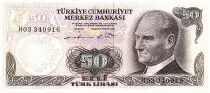 Turkey 50 Turk Lirasi - Pdt Ataturk - ND (1976) - Serial H - P.188