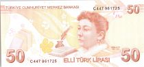 Turkey 50 Yeni Turk Lirasi - Pdt Ataturk - Fatma Aliye - 2009 (2017) - UNC - P.225c