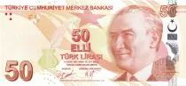 Turkey 50 Yeni Turk Lirasi - Pdt Ataturk - Fatma Aliye - 2009 (2020-2021) - P.NEW