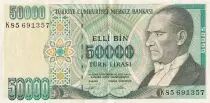 Turkey 50000 Turk Lirasi - Pdt Ataturk - ND (1995) - Serial K - P.204
