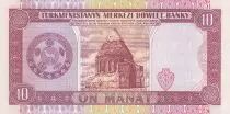 Turkmenist&aacute;n 10 Manat - S. Niazov - Edificio del gobierno  - 1993