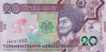 Turkménistan 20 Manat - Gorogly Beg Turkmen - 25ème anniversaire de la neutralité - 2020 - NEUF - P.NEW