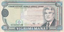 Turkménistan 20 Manat - S.Niazov - Bibliothèque National - 1995