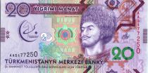 Turkménistan 20 Manat 2017 - Gorgogly Beg Türkmen - Centre sportif Toplumy, jeux martiaux