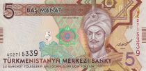 Turkménistan 5 Manat - Soltan Sanjar Türkmen - Bitaraplyk Binasy - 2012 - NEUF - P.30