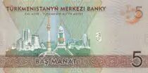Turkmenist&aacute;n 5 Manat - Soltan Sanjar T&uuml;rkmen - Bitaraplyk Binasy - 2012