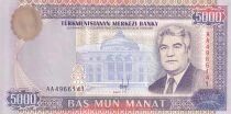 Turkm&eacute;nistan 5000 Manat - Saparmyrat Ny&yacute;azow - &Eacute;tat du Turkm&eacute;nistan - 1996 - S&eacute;rie AA