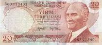 Turquia 20 Turk Lirasi - Pdt Ataturk - ND (1974) - Serial G - P.187