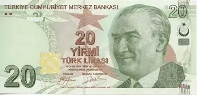 Turquia 20 Yeni Turk Lirasi Turk Lirasi, Pdt Ataturk - Mimar Kemaleddin