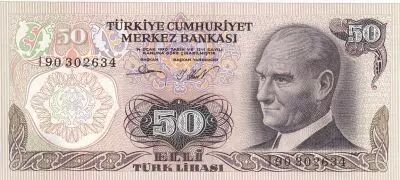 Turquia 50 Turk Lirasi - Pdt Ataturk - ND (1976) - Serial I - P.188