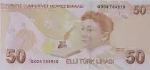 Turquia 50 Yeni Turk Lirasi - Pdt Ataturk - Fatma Aliye - 2009 (2020-2021) - P.NEW