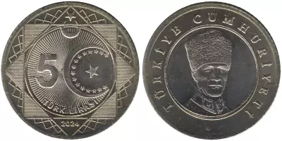 Turquie 5 Lira Mustafa Kemal Atat�rk - 2024